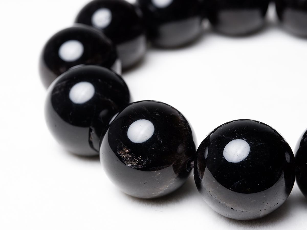 モリオン ブレスレット 18mm 黒水晶 ブレス 一点物 111-38897