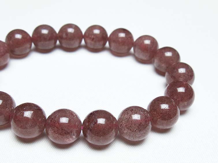 ストロベリークォーツ 苺水晶 ブレスレット 12mm 一点物 111-40304