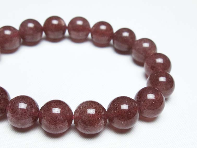 ストロベリークォーツ 苺水晶 ブレスレット 12mm 一点物 111-40305