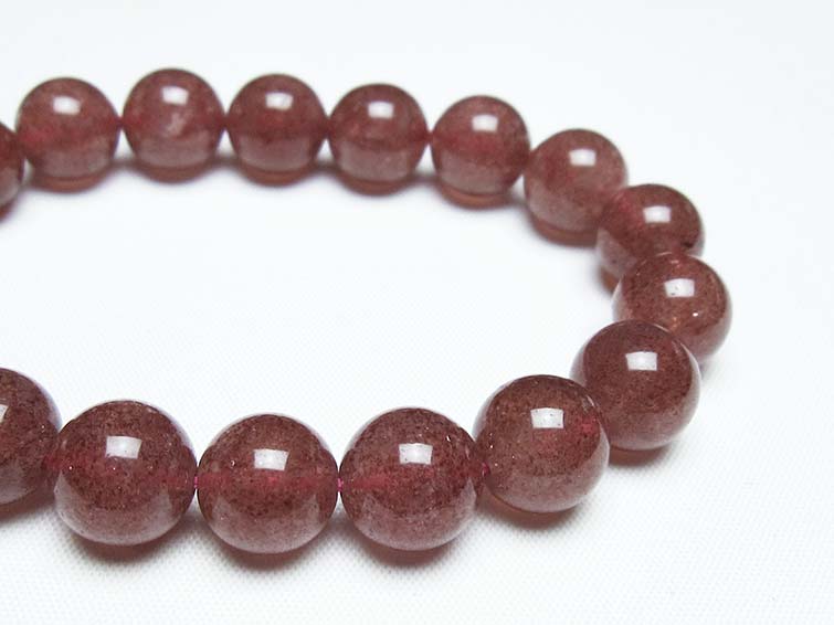 ストロベリークォーツ 苺水晶 ブレスレット 12mm 一点物 111-40306