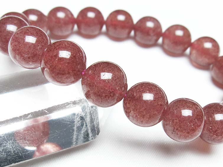 ストロベリークォーツ 苺水晶 ブレスレット 12mm 一点物 111-40376
