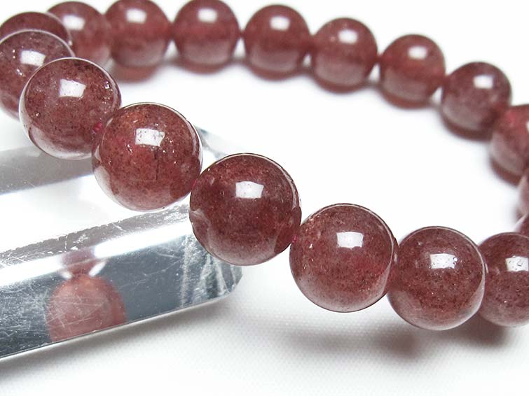 ストロベリークォーツ 苺水晶 ブレスレット 12mm 一点物 111-40380
