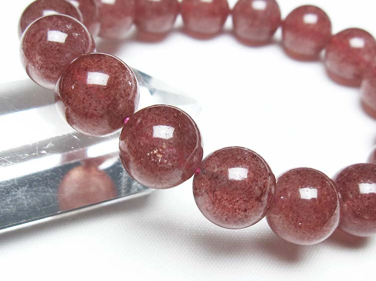 ストロベリークォーツ 苺水晶 ブレスレット 12mm 一点物 111-40381
