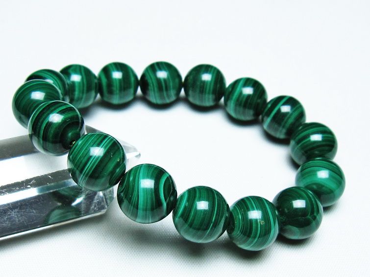 マラカイト ブレスレット 13mm 一点物 111-40460