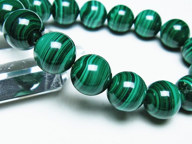 マラカイト ブレスレット 13mm 一点物 111-40461