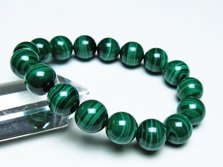 マラカイト ブレスレット 13mm 一点物 111-40462