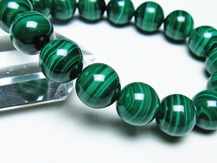 マラカイト ブレスレット 13mm 一点物 111-40462