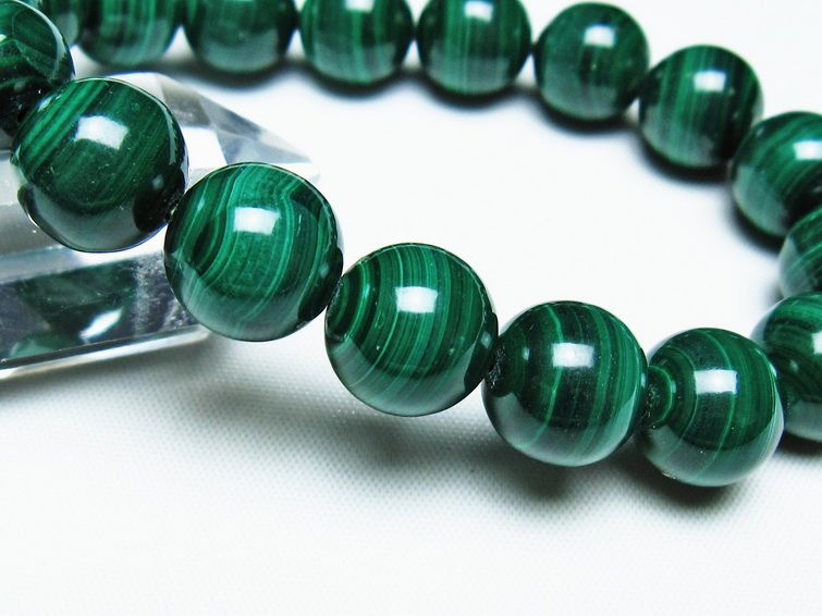 マラカイト ブレスレット 13mm 一点物 111-40463