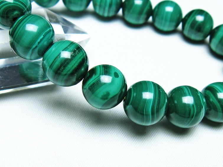 マラカイト ブレスレット 12mm 一点物 111-40469