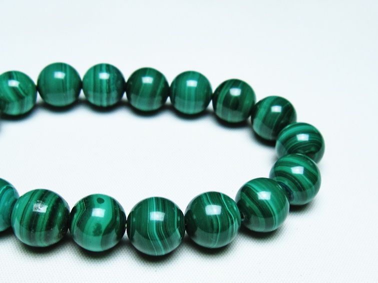 マラカイト ブレスレット 12mm 一点物 111-40469