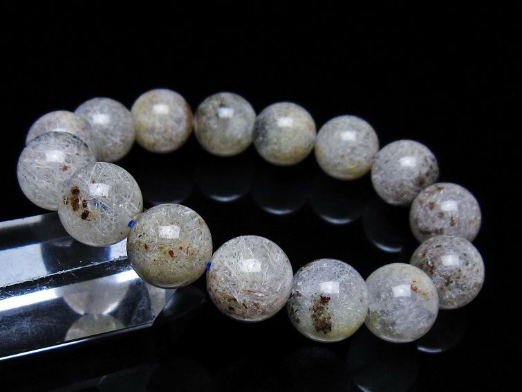 ホワイトガーデンファントムクォーツ ブレスレット 14mm 一点物 111-42570