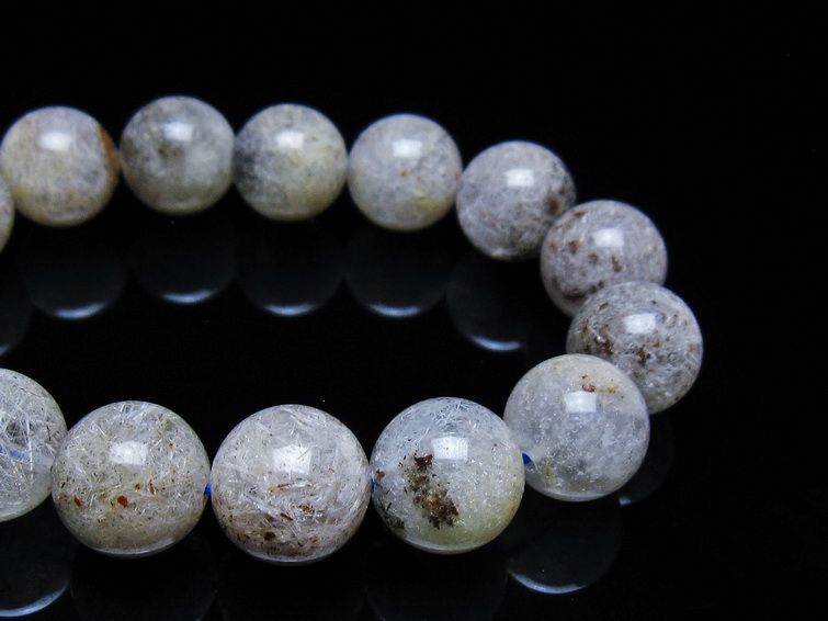 ホワイトガーデンファントムクォーツ ブレスレット 14mm 一点物 111-42570