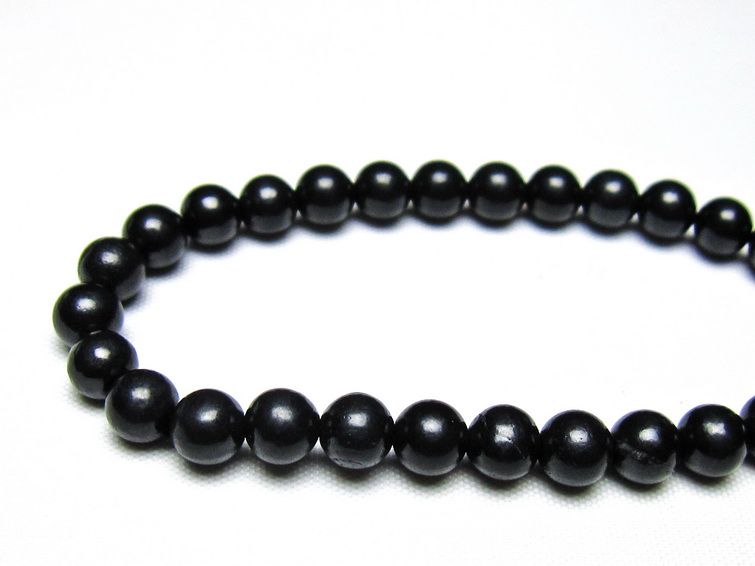 シュンガイト ブレスレット 6mm 一点物 メール便可 111-49636