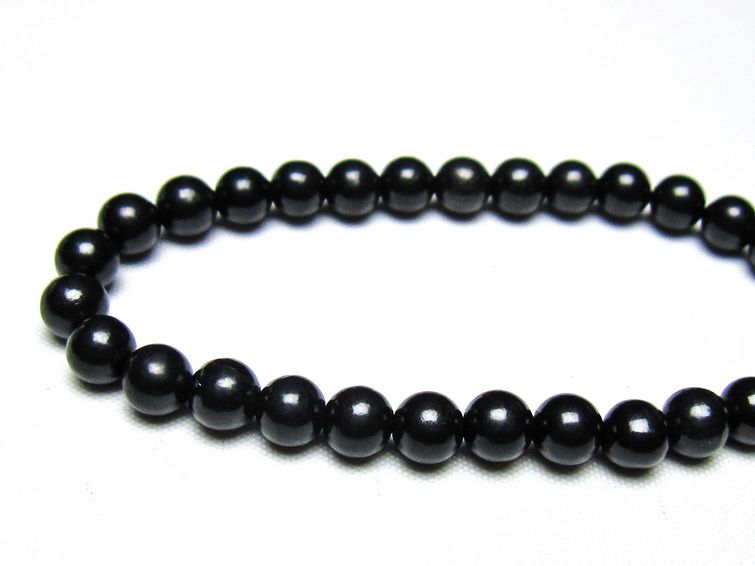 シュンガイト ブレスレット 6mm 一点物 メール便可 111-49642