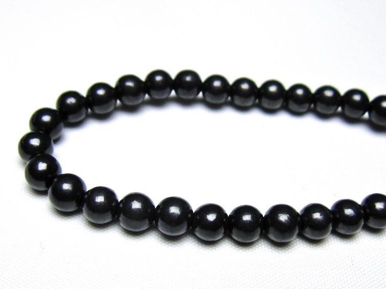 シュンガイト ブレスレット 6mm 一点物 メール便可 111-49651