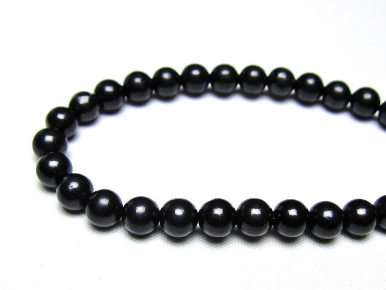シュンガイト ブレスレット 6mm 一点物 メール便可 111-49666