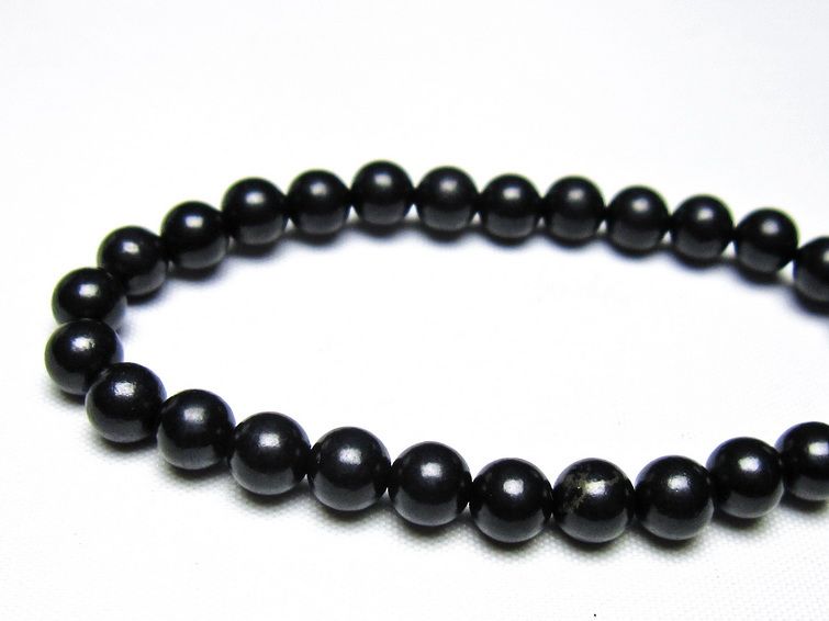 シュンガイト ブレスレット 6mm 一点物 メール便可 111-49668