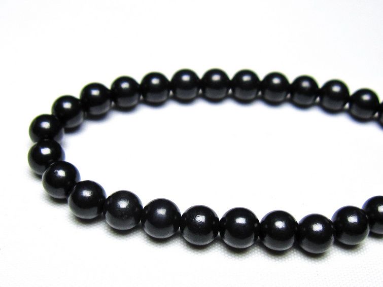 シュンガイト ブレスレット 6mm 一点物 メール便可 111-49672