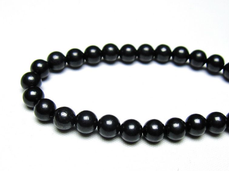 シュンガイト ブレスレット 6mm 一点物 メール便可 111-49677