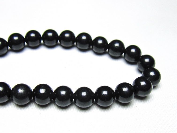 シュンガイト ブレスレット 8mm 一点物 メール便可 111-49684
