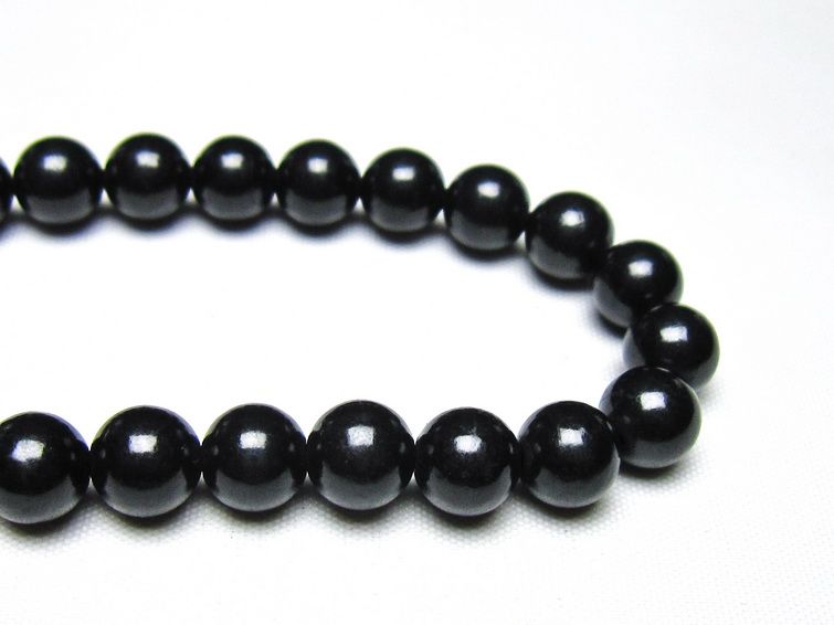シュンガイト ブレスレット 8mm 一点物 メール便可 111-49697