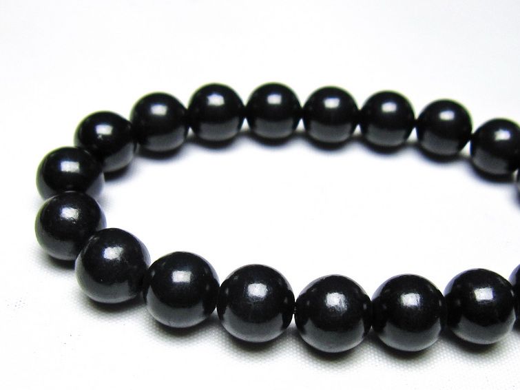 シュンガイト ブレスレット 10mm 一点物 メール便可 111-49703