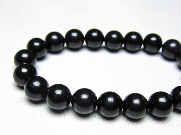 シュンガイト ブレスレット 10mm 一点物 メール便可 111-49710