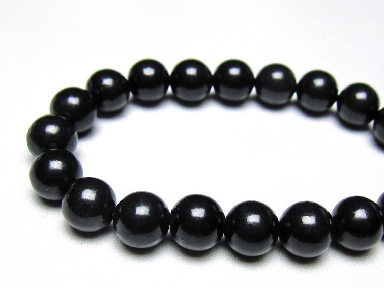 シュンガイト ブレスレット 10mm 一点物 メール便可 111-49713