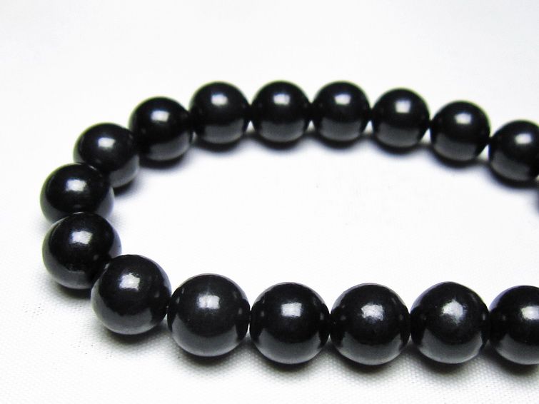 シュンガイト ブレスレット 10mm 一点物 メール便可 111-49714