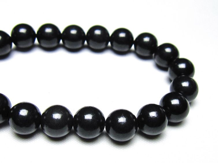 シュンガイト ブレスレット 10mm 一点物 メール便可 111-49715