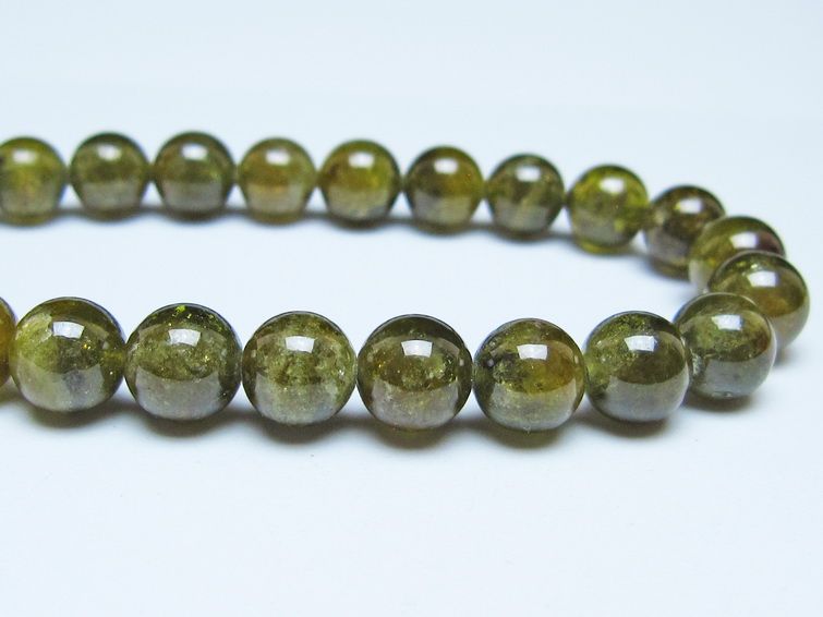 ツァボライト ブレスレット 8mm 一点物 メール便可 111-49817