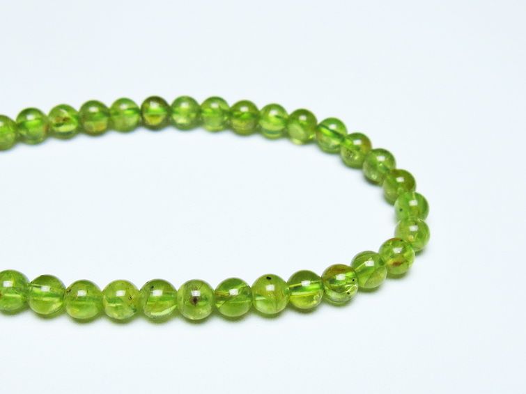 ペリドット ブレスレット 5mm メール便可 一点物 111-50524