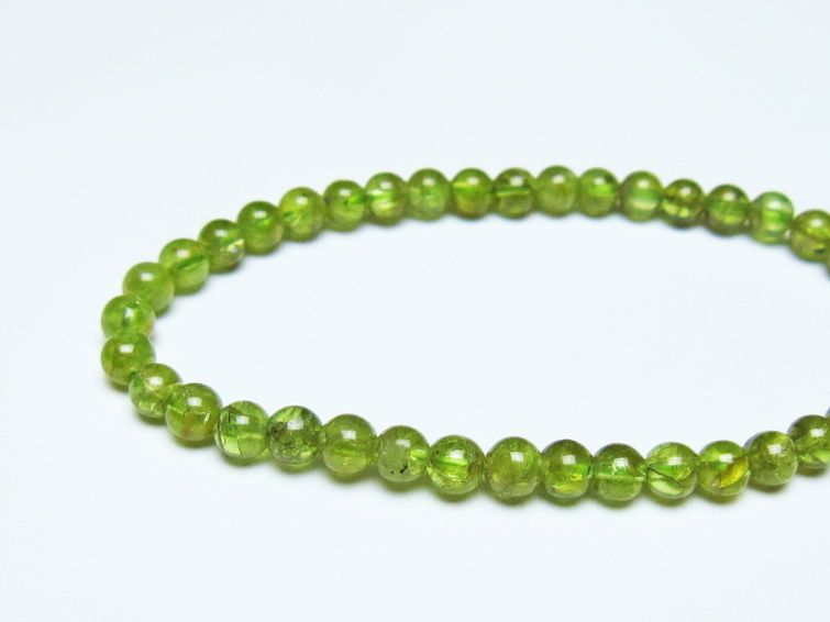 ペリドット ブレスレット 5mm メール便可 一点物 111-50525