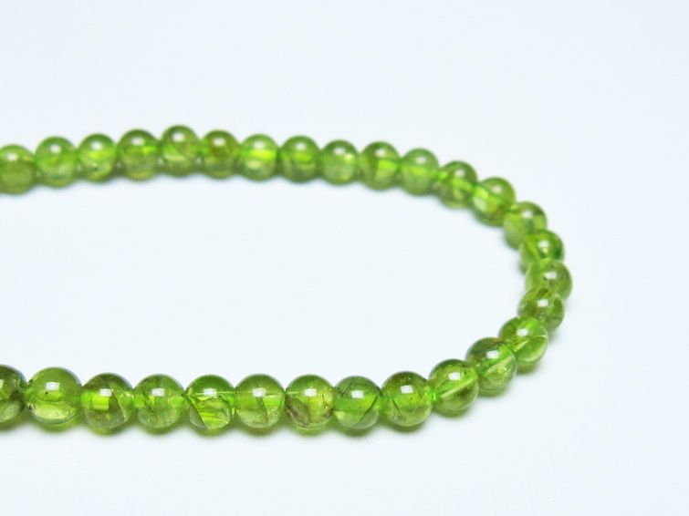 ペリドット ブレスレット 5mm メール便可 一点物 111-50534