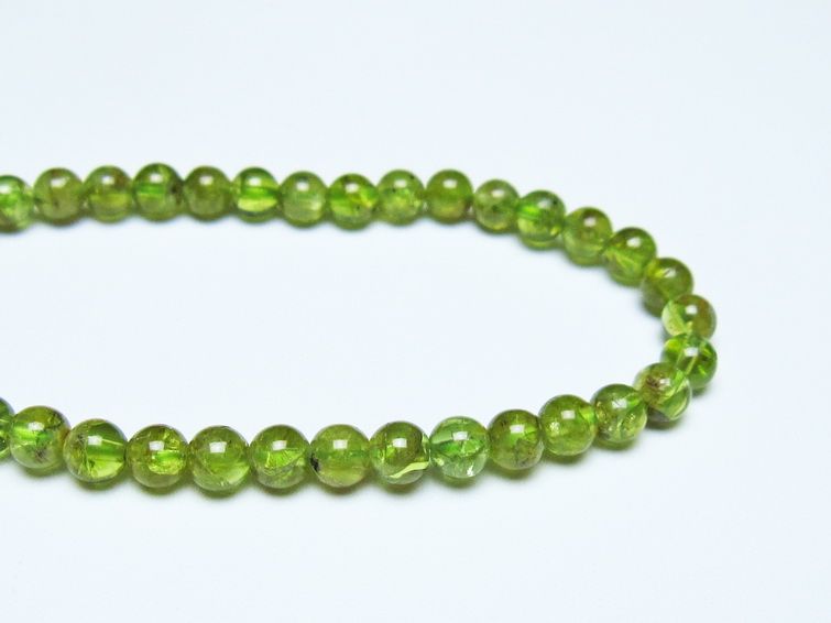 ペリドット ブレスレット 5mm メール便可 一点物 111-50538