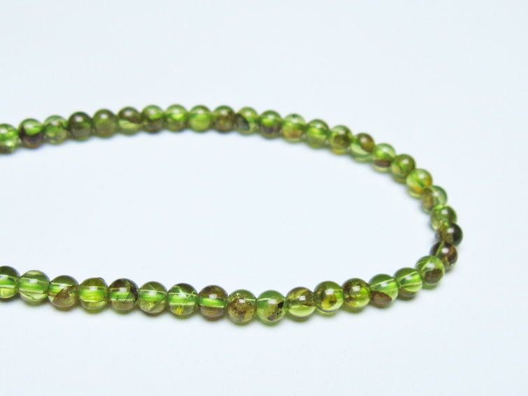 ペリドット ブレスレット 4mm メール便可 一点物 111-50604
