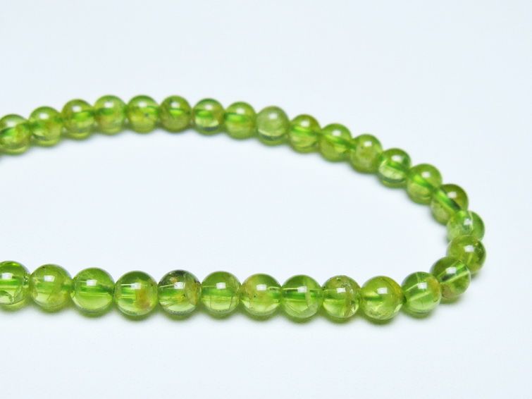 ペリドット ブレスレット 5mm メール便可 一点物 111-50624