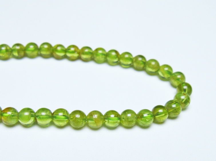 ペリドット ブレスレット 5mm メール便可 一点物 111-50631