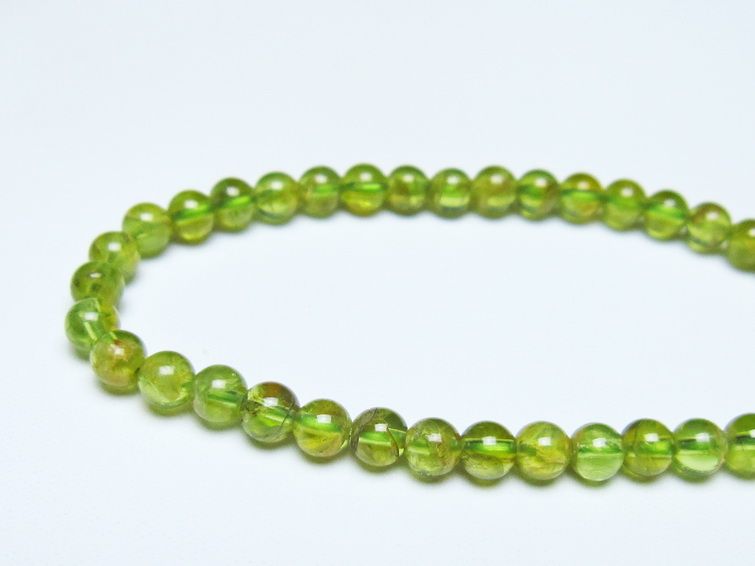 ペリドット ブレスレット 5mm メール便可 一点物 111-50637