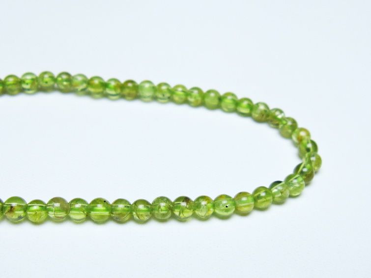 ペリドット ブレスレット 4mm メール便可 一点物 111-50646