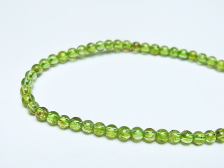 ペリドット ブレスレット 4mm メール便可 一点物 111-50648