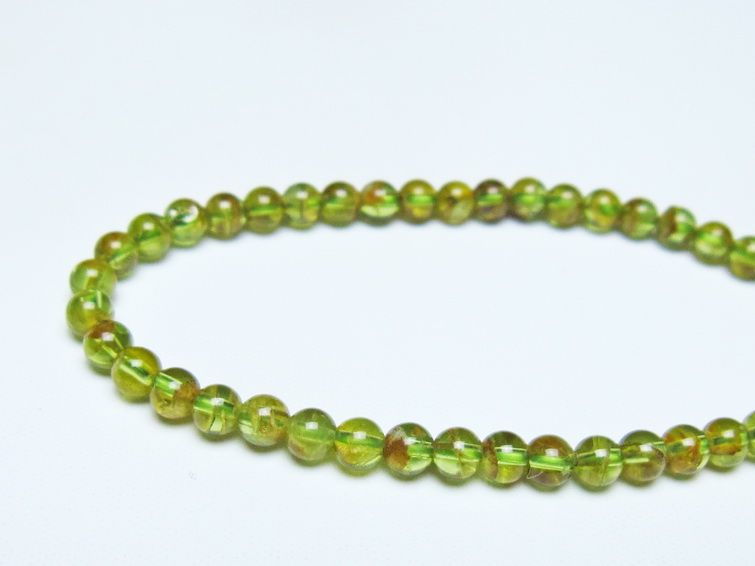 ペリドット ブレスレット 4mm メール便可 一点物 111-50649