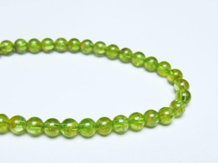 ペリドット ブレスレット 5mm メール便可 一点物 111-50661