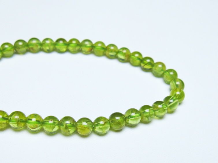 ペリドット ブレスレット 5mm メール便可 一点物 111-50674