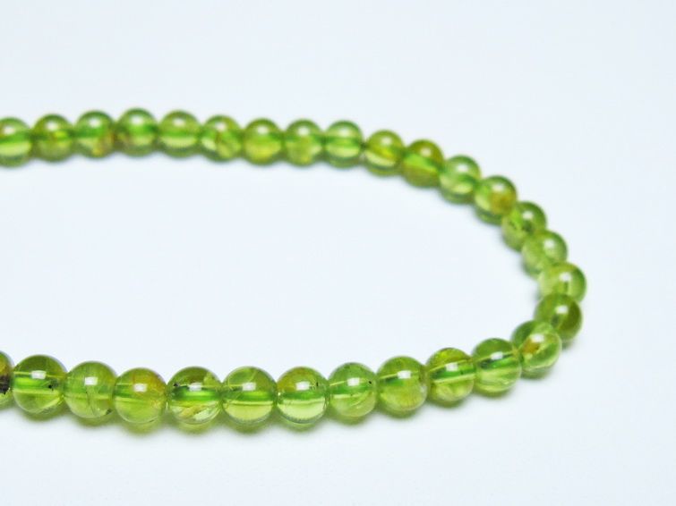 ペリドット ブレスレット 5mm メール便可 一点物 111-50675