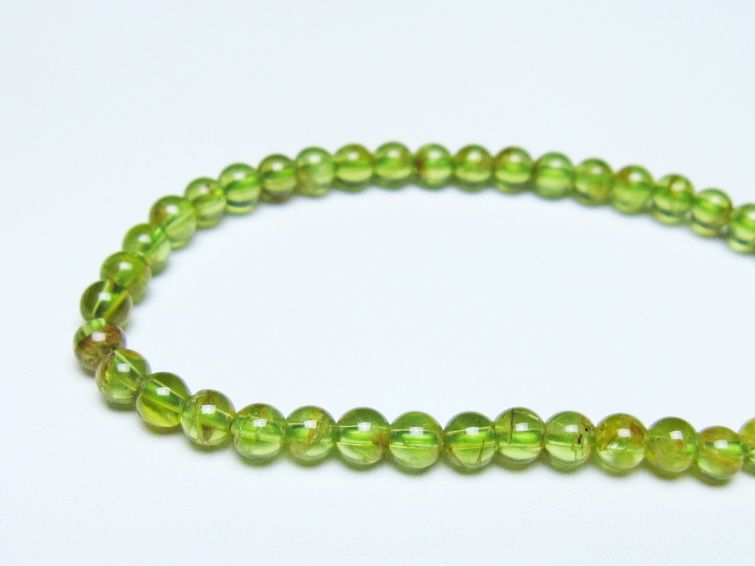 ペリドット ブレスレット 5mm メール便可 一点物 111-50676