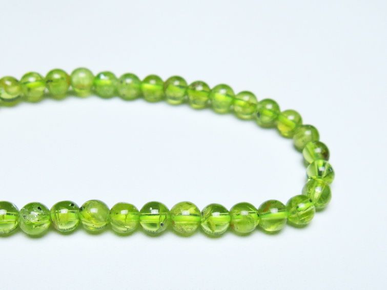 ペリドット ブレスレット 5mm メール便可 一点物 111-50692