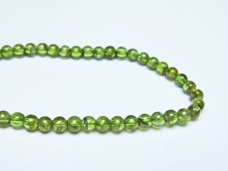 ペリドット ブレスレット 4mm メール便可 一点物 111-50696