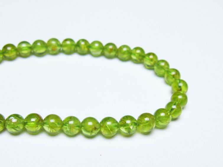 ペリドット ブレスレット 6mm メール便可 一点物 111-50704