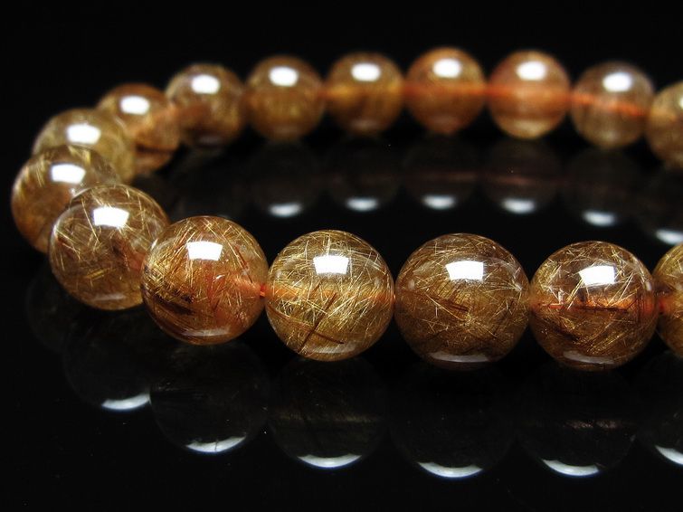 ルチルクォーツ ブレスレット 11mm ブロンズルチル ブレス 一点物 111-50733